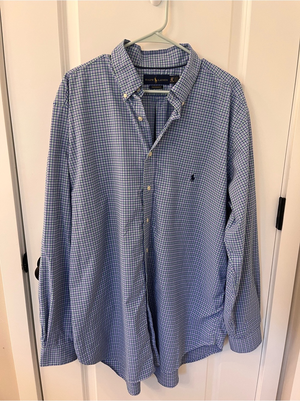Ralph Lauren Light Blue/white/purple/green Check Button-Down Shirt - Men's